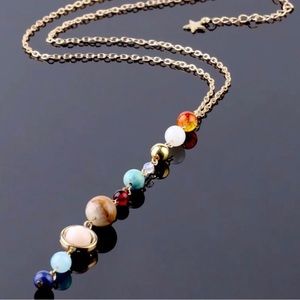 Solar System Aligned Planet Necklace